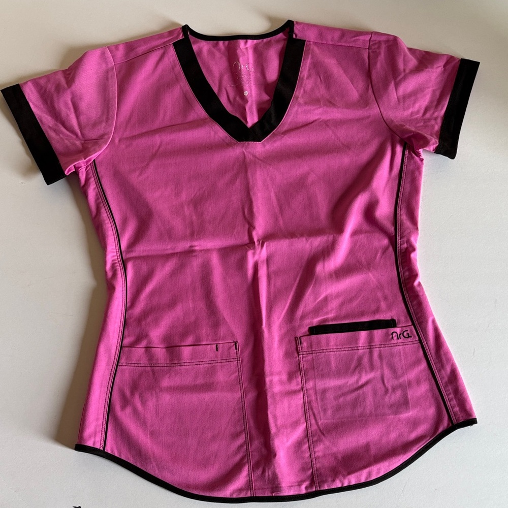 Nrg by Barco uniforms pink and black top